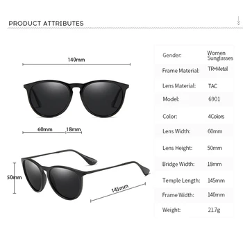 Fashion Oversized Cat Eye Sunglasses Women Classic Luxury Vintage Polarized Sunglasses TR90 100% UV Protection 5