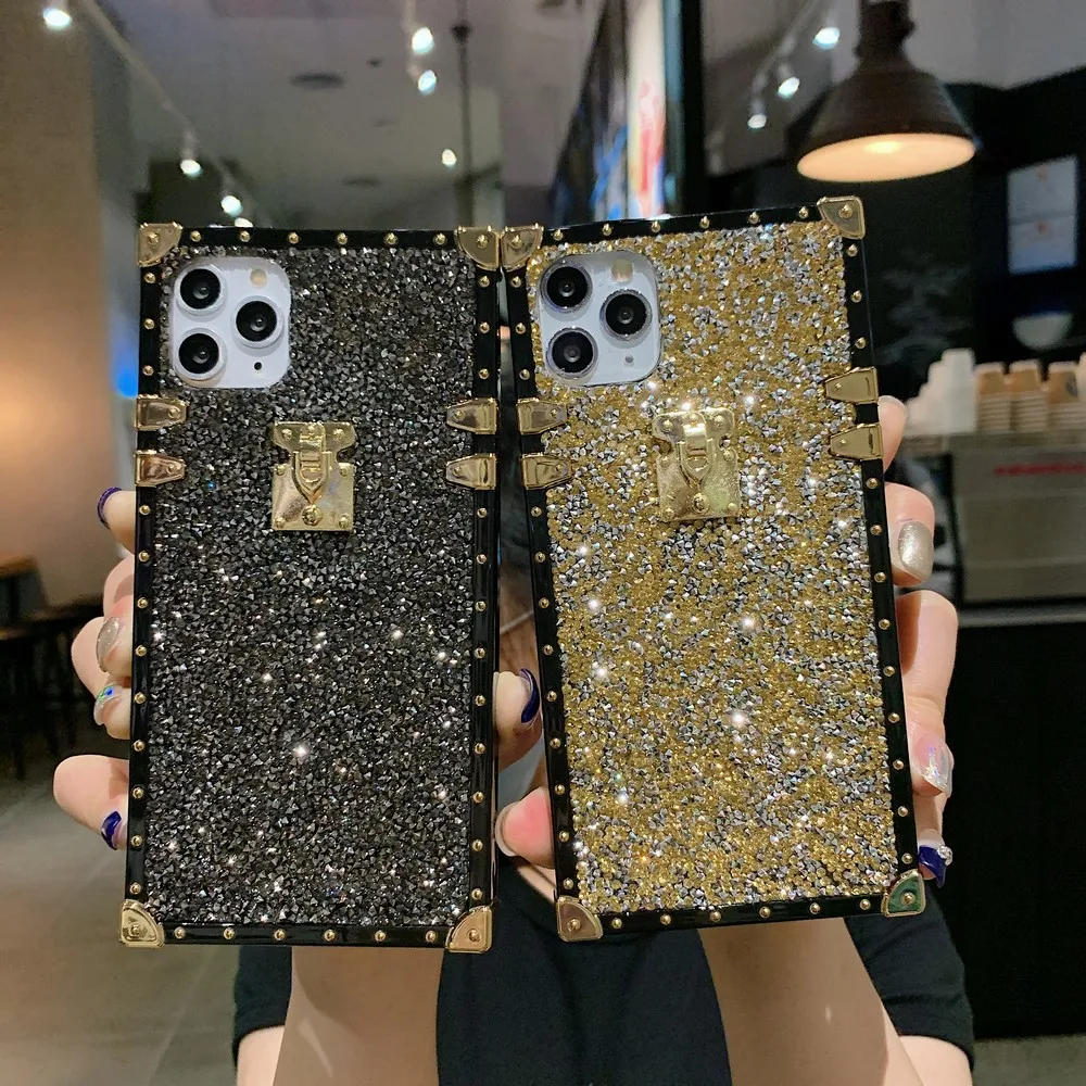 

Luxury glitter phone case for iPhone 11 Pro Max XR X XS Max 7 8 plus 6 6s for women Colorful Drop-proof back cover cuque