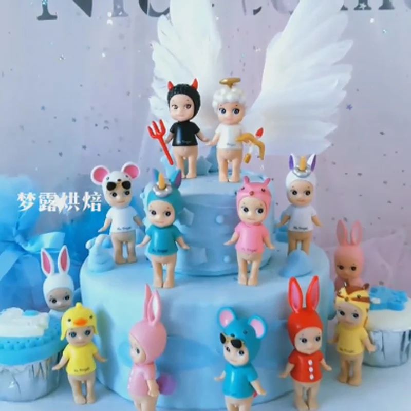 Мини-зайчик единорог Микки космонавт дьявол ангел украшения для торта