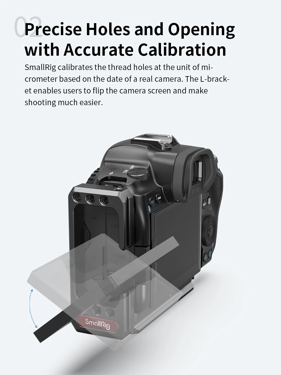 SmallRig Camera L-Bracket for Canon EOS R5 and R6 w/ Arca-Type 1/4