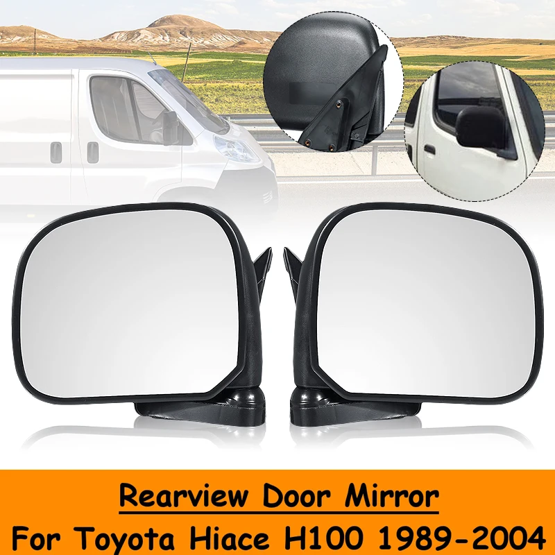 Car Manual Door Rearview Mirror With Glass Left Right For Toyota Hiace H100 1989-2004 Right-hand Driving Wing Mirror Cover Color : Left 