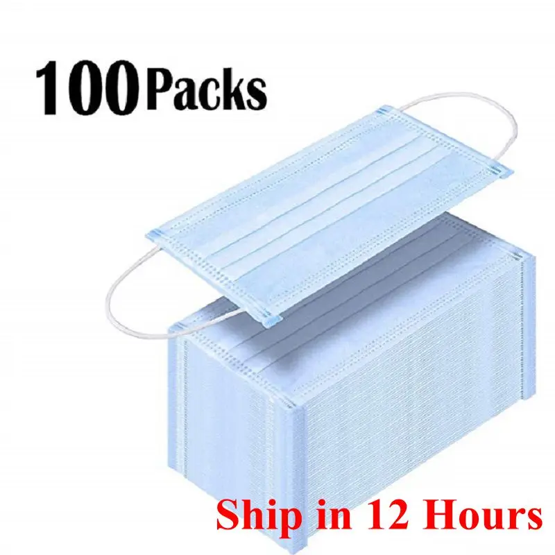 

In Stock 50 pcs 3 Layer Non-woven Dust Mask Thickened Disposable Mouth Mask Features as KF94 FFP2