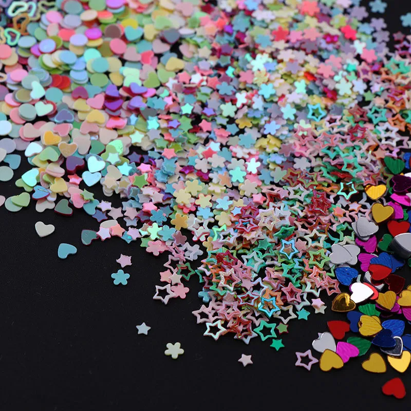 

New 5000 Pcs Nail Art DIY Mixed Glitter 3mm Heart Star Flower Unicorn Sequins Stickers Nail Rhinestones 3D Colorful Nail Decals