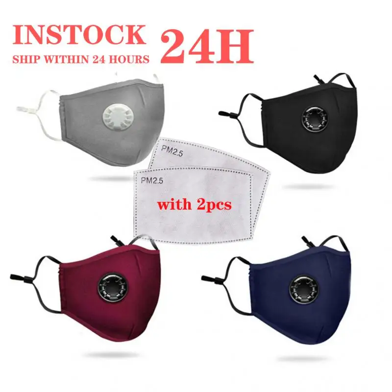 

In Stock Masks With 2 Filter Respirator Anti Pollution Air Face Masks Washable Reusable Individual Protect Mask Dustproof Masks