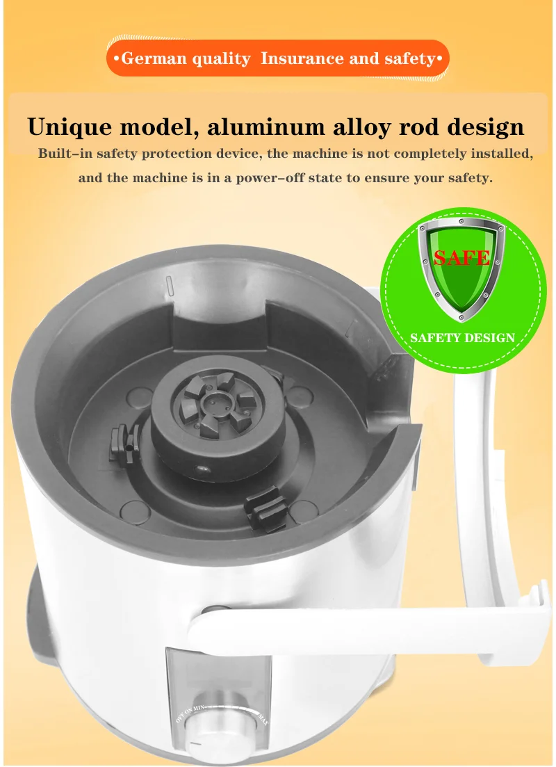 Stainless Steel Juicer Machine 1200W Whole Fruit Vegetable Centrifugal