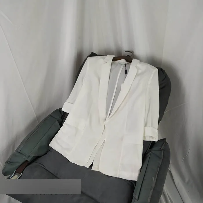 

Np02 Spring And Summer New Style Korean-style Fashion Casual Elegant Slim Fit Slimming Female Suit White No Buckle Suit Jacket