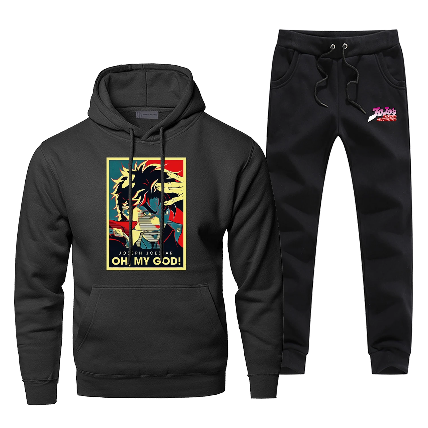 Jojo's Bizarre Adventure Print Men's Sets Oh My God Joseph Joestar Stand Power Hoodies Set Japan Anime Harajuku Pants Sweatshirt Jojo's Bizarre Adventure Print Men's Sets Oh My God Joseph Joestar Stand Power Hoodies Set Japan Anime Harajuku Pants Sweatshirt