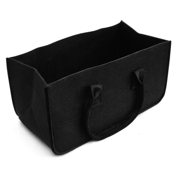 

NEW-Felt bag black Fireplace wooden bag Felt basket Fire wood pocket Firewood basket Basket Felt Newspaper stalls Newspaper bask