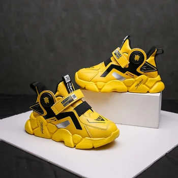 

Hot Sale Kids Running Shoes for Boy Inside Fur Leather Child Designer Sneakers Hook & Loop Big boy Sneakers Soft Kid Sport Shoes