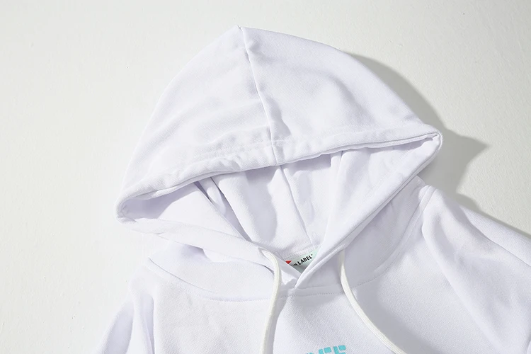 Граффити трещина стрелка 19ss Off-White OW Мужчины/Женщины Осень Зима Хлопок Мода Повседневная Свободная Толстовка с капюшоном куртка