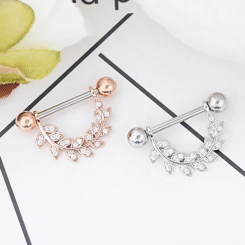 ANNEAU DE PIERCING,1707SRCLBagues Pour Tétons En Zircon, 1 Paire, Nouveau, Bijoux De Corps