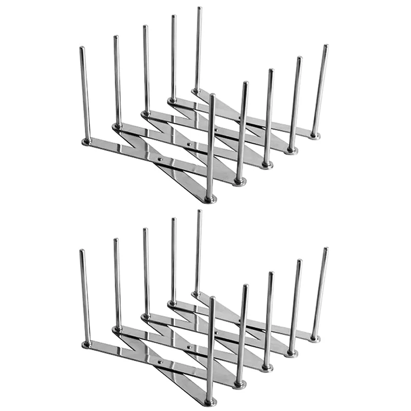 2 Pack Extendable Pot Lid Holders Multipurpose Steamer Rack Pans Glasses Holder Flexible Plate Organizer Kitchen Bakeware Cuttin | Дом и сад