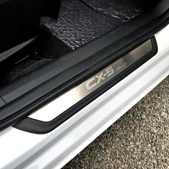 

Car Styling For Mazda CX-5 Cx5 2017 2018 2019 Door Sill Scuff Plate Welcome Pedal Protection Stainless Steel Car Accessories