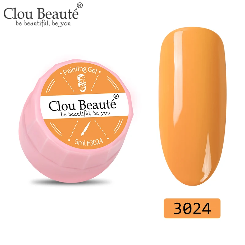 Clou Beaute paint ing Gel 72 цвета гель для ногтей краска УФ/светодиодный дизайн ногтей DIY Краска гель Лак Цвет лак краска ing 5 мл - Color: 3024