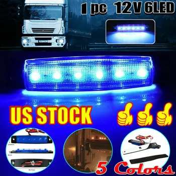 

1x Blue 6LED Bus Van Truck Trailer Side Marker Indicators Lights Sealed 12V
