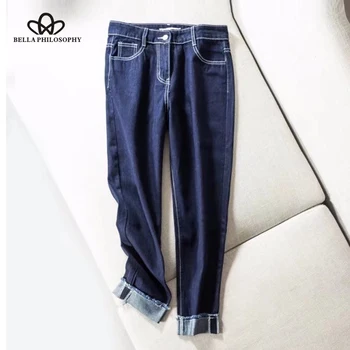 

Luck A 2020 casual denim jeans women high waist button pockets pants female streetwear pants for ladies