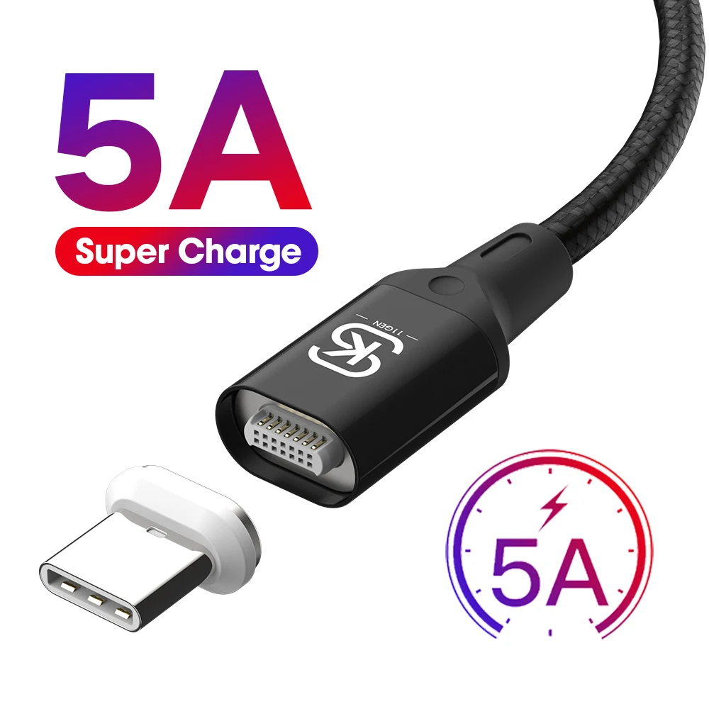 Магнитный зарядный кабель SIKAI 11th Gen 5A Micro USB C для передачи данных Huawei p20 lite p30 Pro Honor 20