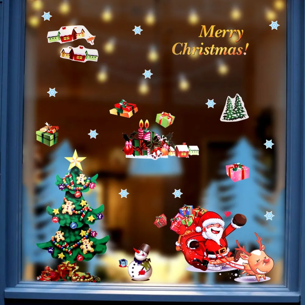Теплая Рождественская вечеринка, снежинки, наклейка на стену, висячий орнамент, детский подарок, зимние вечерние украшения для дома, год