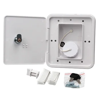 

Caravan Dish Hatch Lock With Keys Screws Trailer Camper Universal Gravity City Refit Accessories RV Water Inlet Integrated Fill