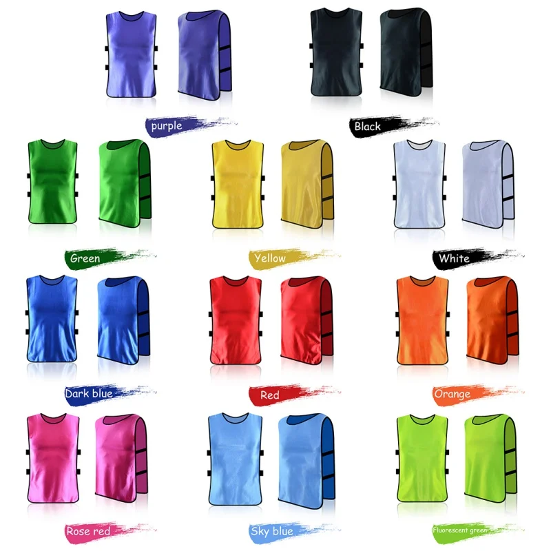 

Adult/Child Football Soccer Kid Team Sports Training Pinnies Jerseys Outdoor Quick-dry Breathable Training Bib Vest
