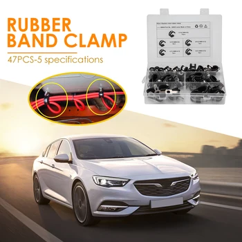 

48pcs Assorted Stainless Steel Rubber Cushioned Clamps Durable Practical Multi-functional Cable Clamps Clips 5 Size