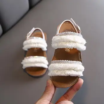 

2020 Summer Children's Tassels Sandals For Girls Soft Bottom Roman Shoes Kids Open Toe Sandals Non-slip Baby Casual Shoes