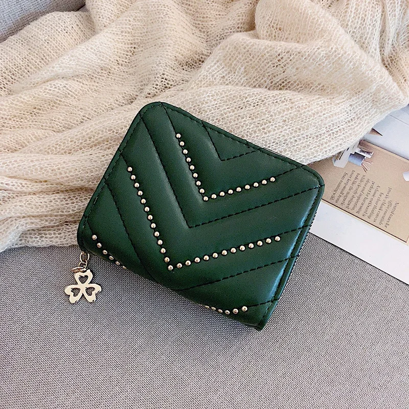 

Mantis Shrimp Women's Wallets and Purses Small Girl's Wallet Short Rivet Female Purse Luxury PU Leather Money Bags for Lady