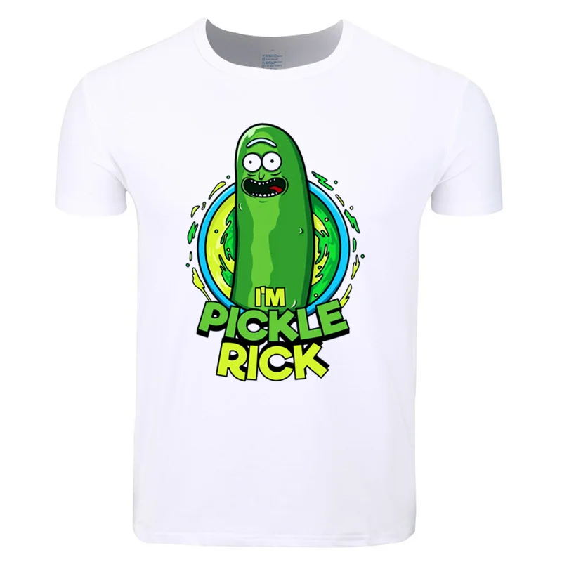 Футболка с героями мультфильмов Rick And Morty Pickle Rick азиатского размера летняя футболка с короткими рукавами и круглым вырезом, смешная футболка Rick y Morty