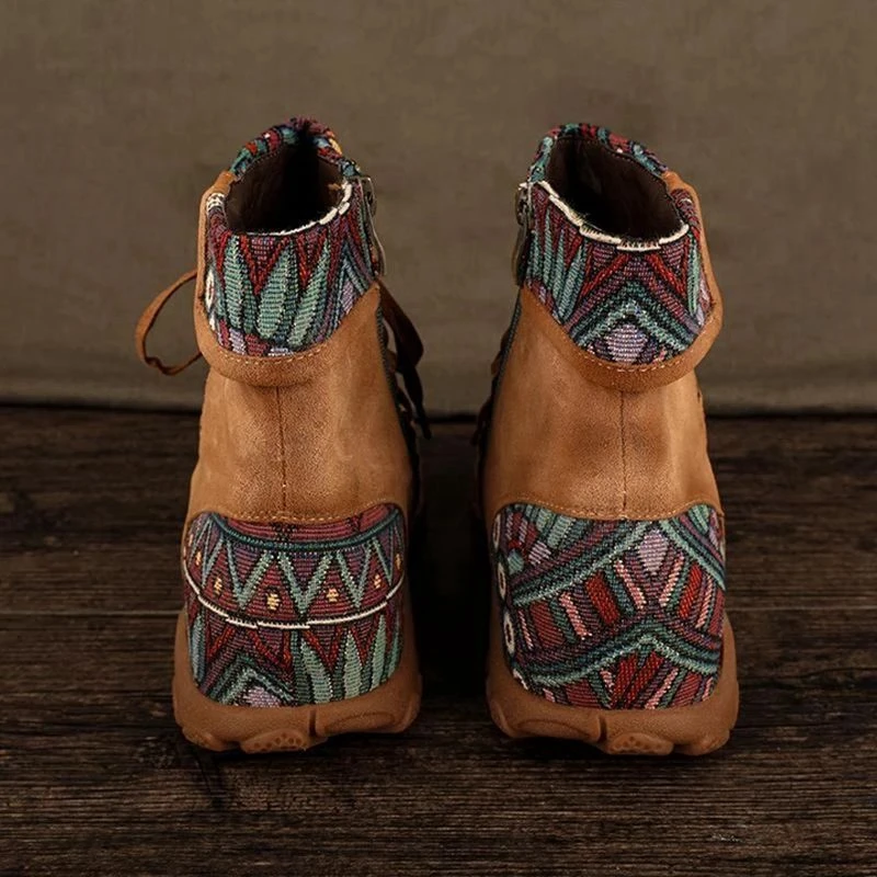 PUIMENTIUA/Женские ботинки в байкерском стиле в богемном винтажном стиле; сезон весна-осень; ботильоны из натуральной кожи; женская обувь; женские ботинки