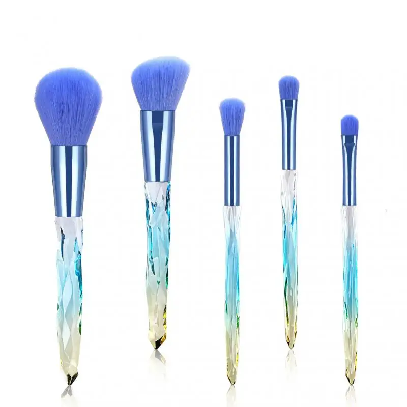 5pcs Crystal Makeup Brushes Set Cosmetics Brush Loose Powder Eye Shadow Blush Contour Blending Tools Maquiagem | Красота и здоровье