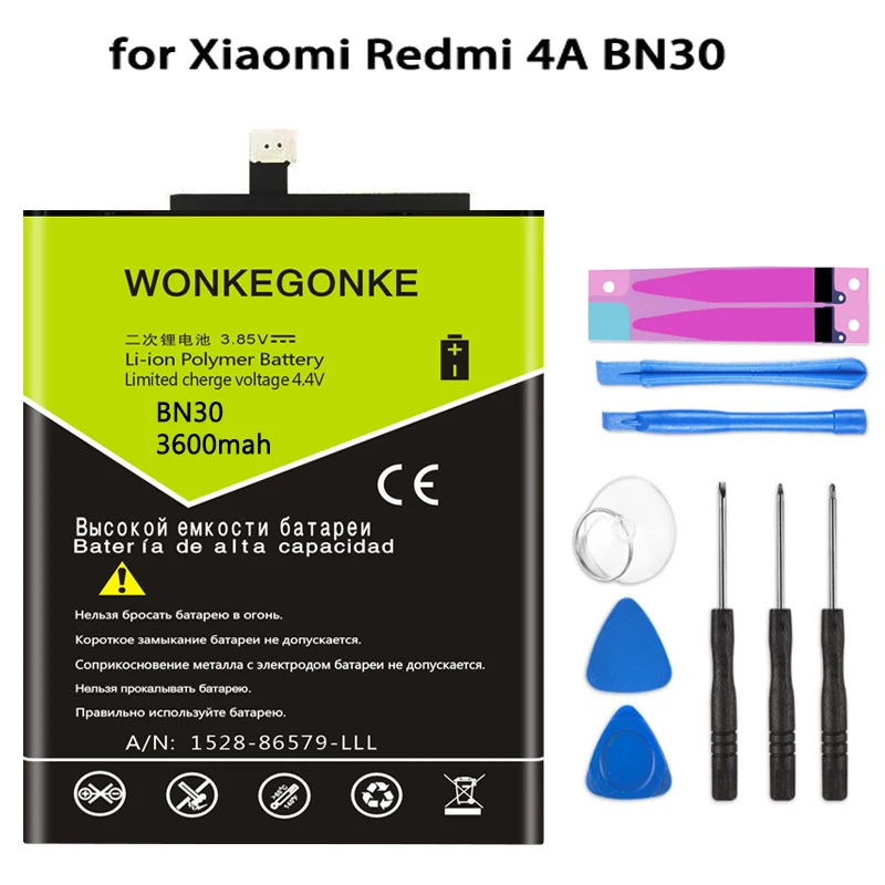 Аккумулятор WONKEGONKE BN30 для Xiaomi Redmi 4A аккумулятор|Аккумуляторы мобильных телефонов|