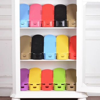 

10Pcs Adjustable Shoe Organizer Modern Double Shoe Rack Storage Space Saver Shoes Organizers Stand Shelf for Living Room