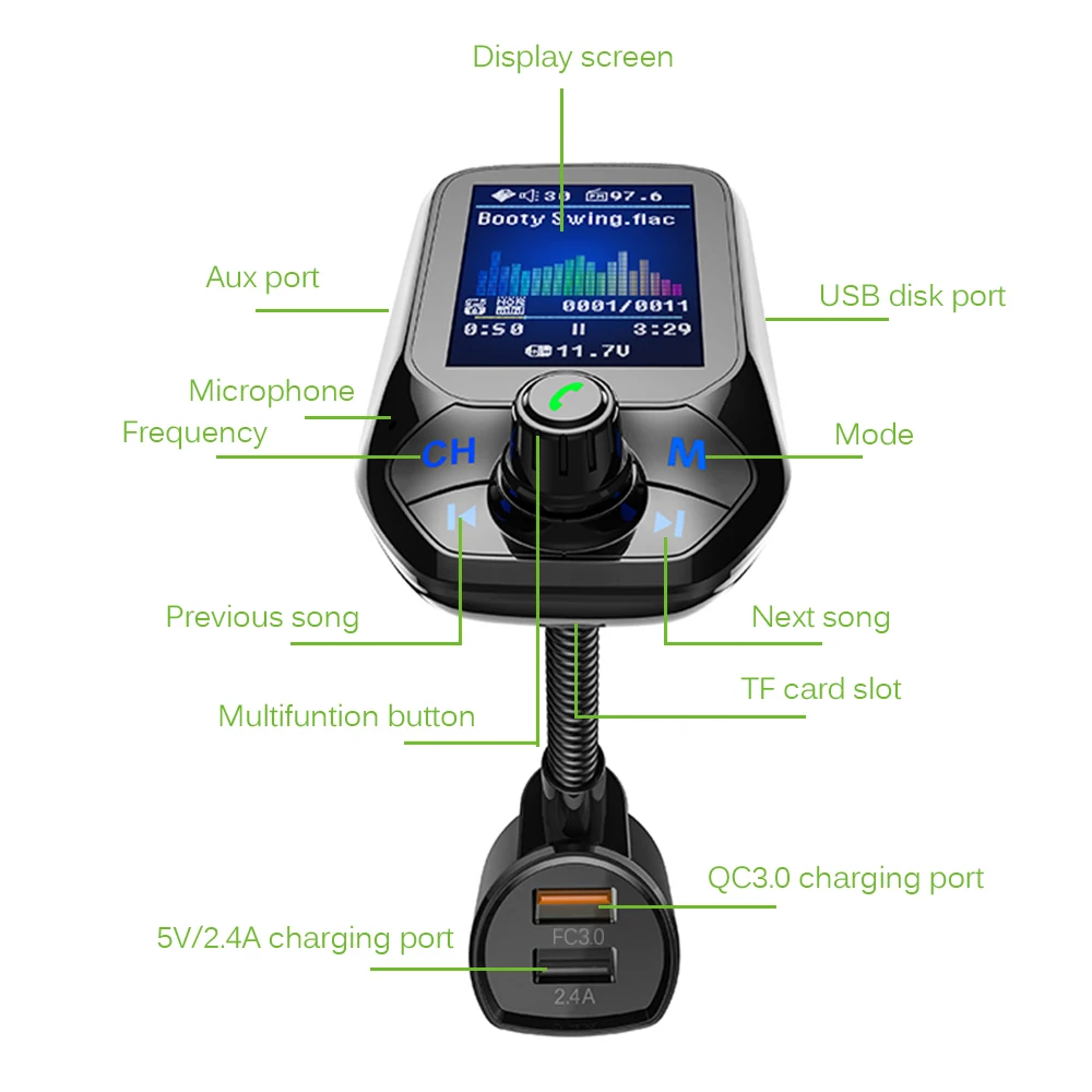 transmisor fm bluetooth car