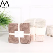 Напрямую от производителя стиль Модное вафельное банное полотенце белое Коралловое бархатное банное полотенце 70*140