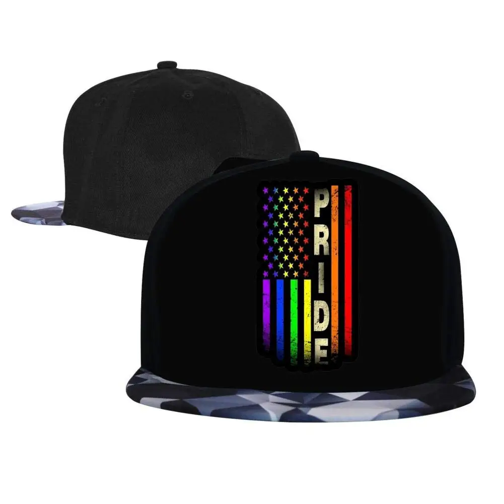 Радуга, фестиваль Прайд флаг мужские и женские шляпы дальнобойщика, регулируемые хип-хоп Плоские бейсболки