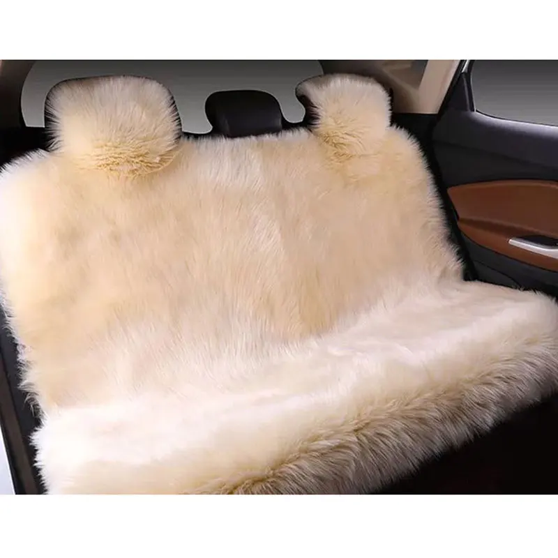 PoBoo Faux Fur Car Seat Covers - Rabbit Skin Style, Ultra Soft & Non-Slip, Universal Fit For Cars, SUVs, Trucks