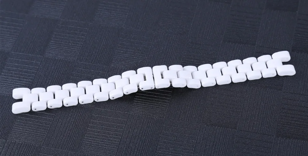 16cmx16.2mm 19cmx18.6mm White Ceramic Watch Band Universal Men Women Ceramic Watch Strap Notched White Bracelet (16)