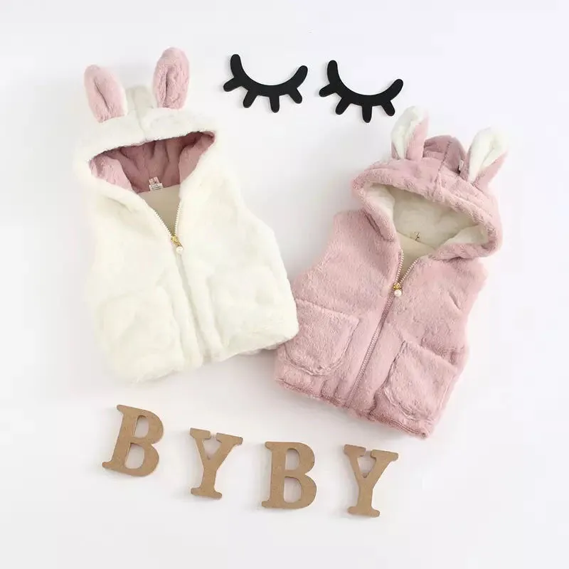 NEW Fashion Casual Cute Winter Girls Baby Coat Children's Vest,Hooded Kids Vest For Autumn Winter,Warm Comfortable Vest Girls