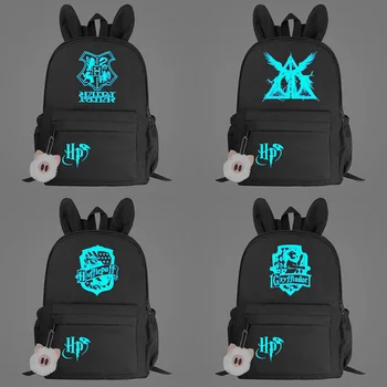 

Luminous Blue Hogwarts Hufflepuff Prints Koream Small Backpacks For Girls Kids School bags Bookbags Women Cute Mini Bagpack