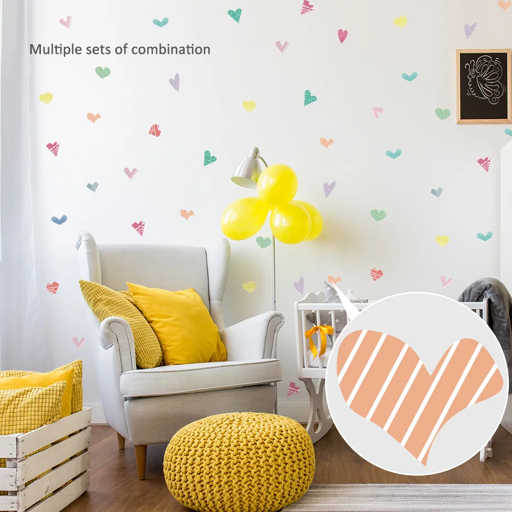 Funlife простая Милая Горячая Распродажа мультяшное сердце в европейском стиле INS Wind детская комната прозрачное украшение Настенная палочка