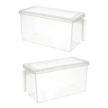 

2pcs Refrigerator Food Egg Storage Box Fridge Kitchen Organizer Space Saving
