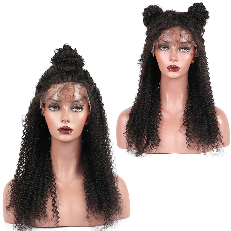 360 Lace Frontal Wig With Baby Hair 250 Density Kinky Curly Bob 13x6 Lace Front Human Hair Wigs 