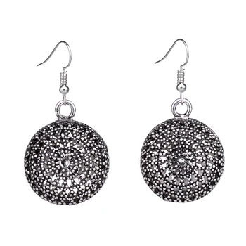 

MYTHIC AGE Unique Tibetan Silver Color Ethnic Hollow 3D Round Drop Earrings For Women Vintage Earring Fashion Jewelry Wholesale