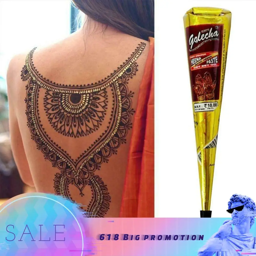 Black brown red white Henna Cones Indian Henna Tattoo Paste For Temporary Tattoo body art Sticker Mehndi Body Paint Wholesale