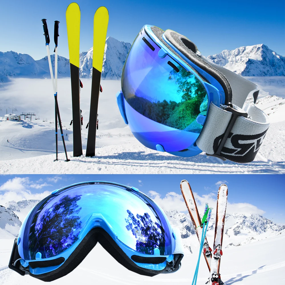 JAER лыжный шлем очки мотоцикл Анти-Туман UV400 Лыжная маска очки катание на лыжах для мужчин женщин Снег Сноуборд очки Gafas