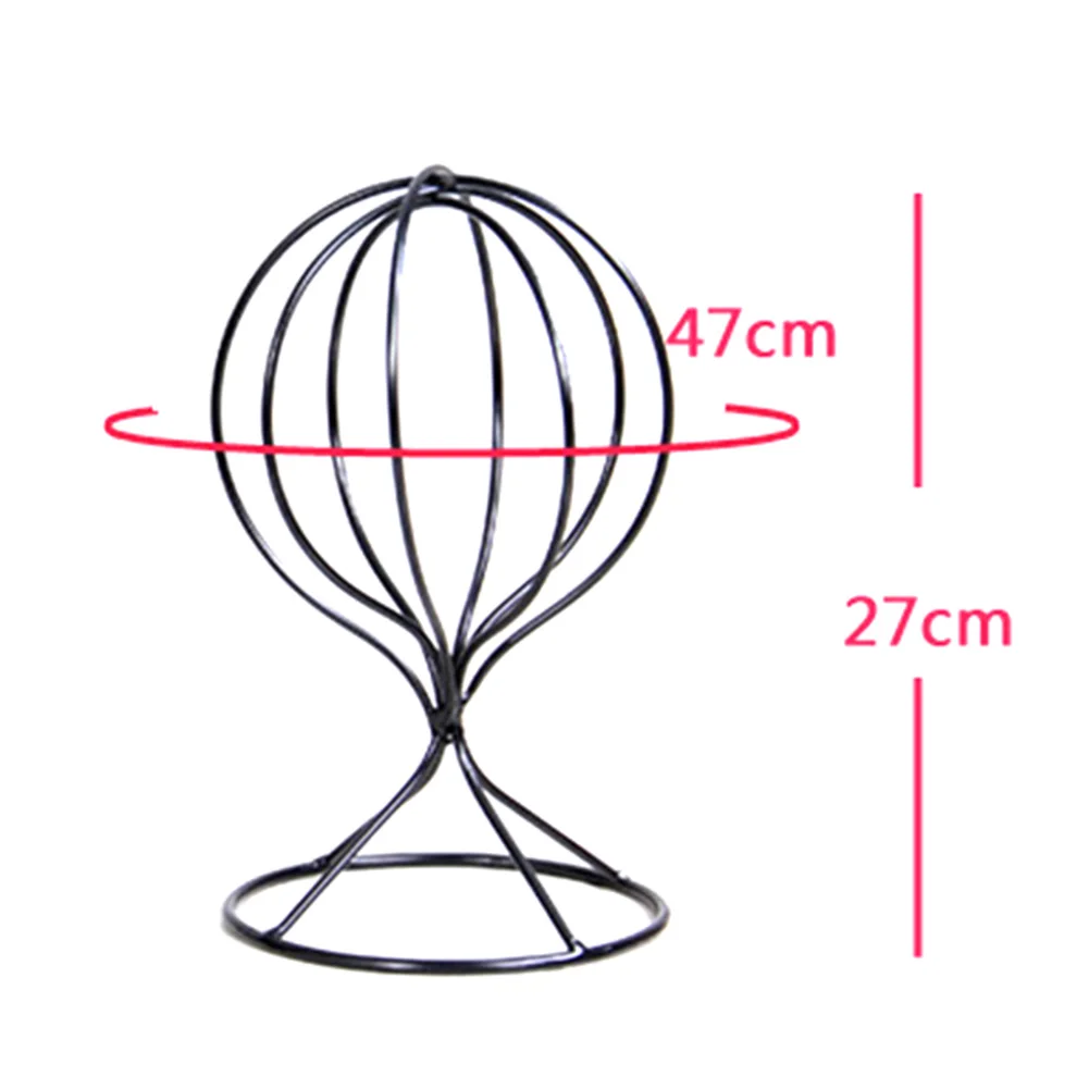 Hot 1pc Hollow Balloon Metal Wig Hairpiece Stand Tabletop Decorative Hat Cap Holder Wig Stands