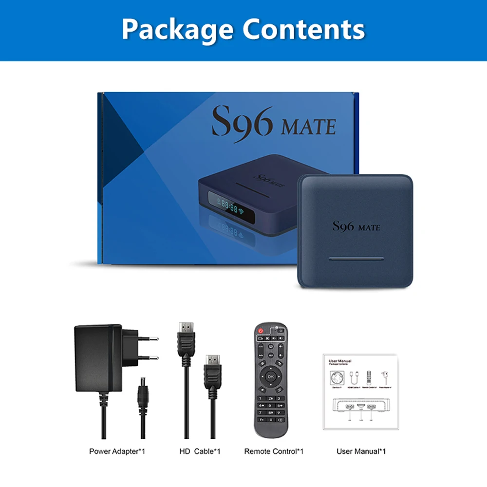 S96 Mate Smart TV Box Android 11 Amlogic S905W2 2.4G&5G Wifi BT5.0 3D 4K Voice HD Media Player 32G 4GB