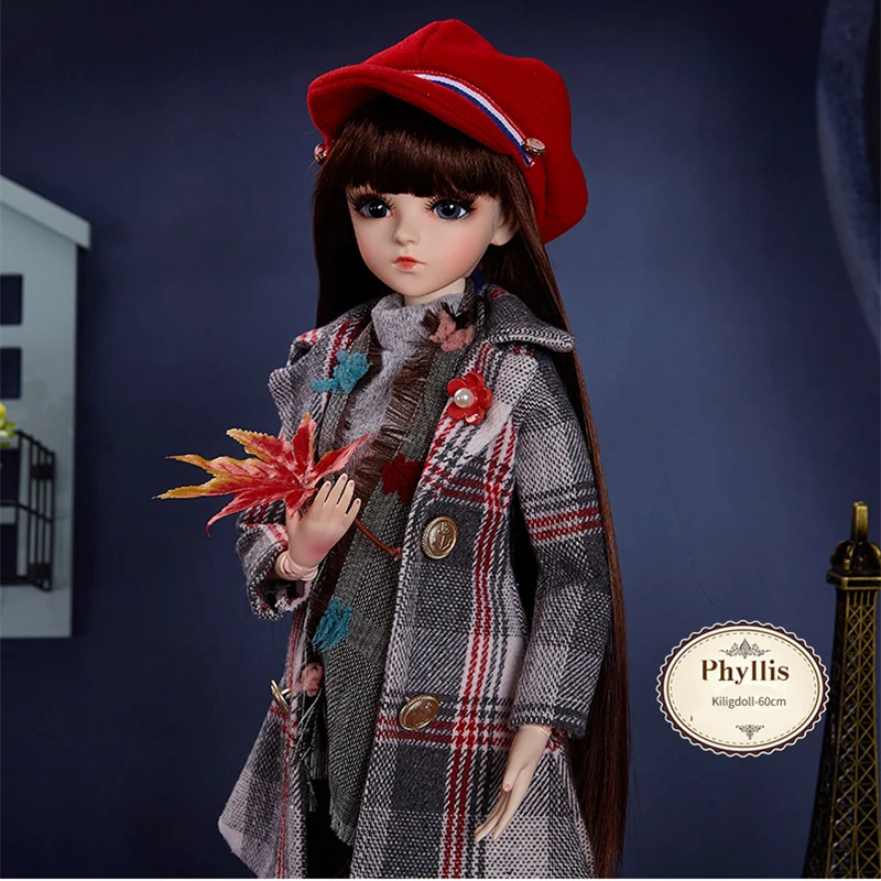 BJD кукла, 18 шаров, шарнирная кукла, 3D глаза, 1/3 BJD, кукла 60 см, куклы для девочек, игрушки, длинный парик, волосы для девочек, рождественский подарок