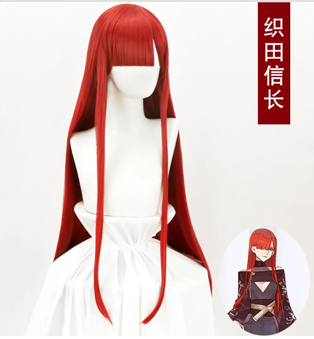 Парик HSIU Game FGO Oda Nobunaga Fate / Grand Wig Day 6 демон красное платье на Хэллоуин красные