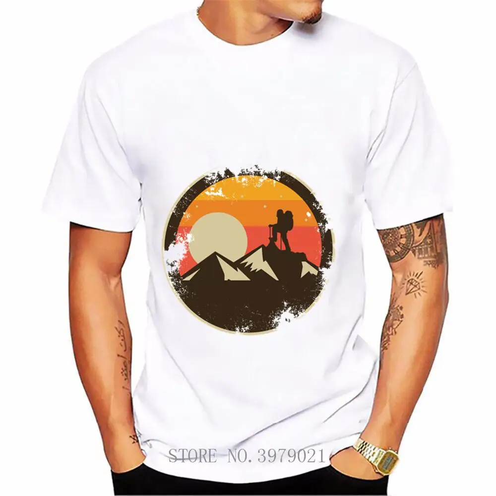 2019 Винтажная футболка для скалолазания и альпинизма Мужская фитнеса хлопковая с